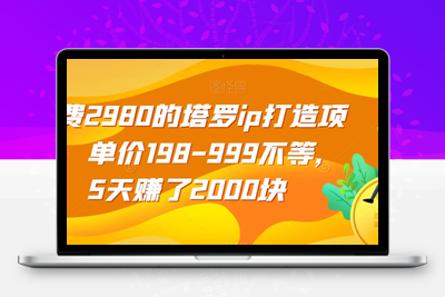 收费2980的塔罗ip打造项目，单价198-999不等，5天赚了2000块【揭秘】-创业项目致富网、狼哥项目资源库