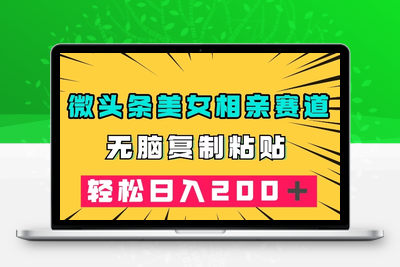 微头条冷门美女相亲赛道，无脑复制粘贴，轻松日入200＋【揭秘】-狼哥资源库