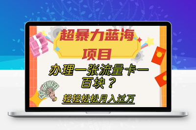 超暴力蓝海项目，办理一张流量卡一百块？轻轻松松月入过万，保姆级教程【揭秘】-狼哥资源库