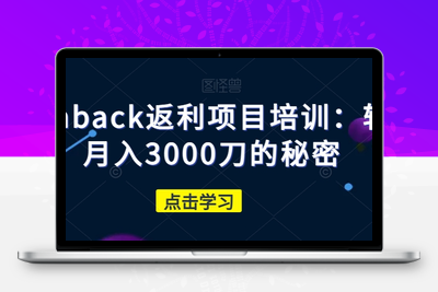 cashback返利项目培训：轻松月入3000刀的秘密-狼哥资源库