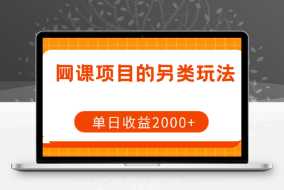 网课项目的另类玩法，单日收益2000+【揭秘】-创业项目致富网、狼哥项目资源库