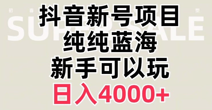 抖音蓝海赛道，必须是新账号，日入4000+【揭秘】-创业项目致富网、狼哥项目资源库