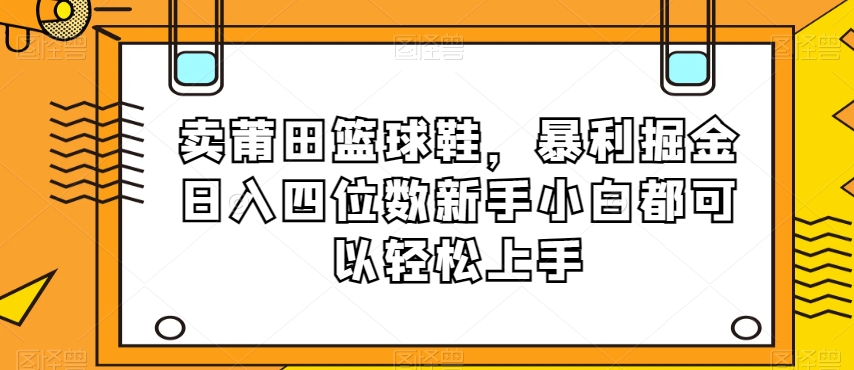 卖莆田篮球鞋，暴利掘金日入四位数新手小白都可以轻松上手【揭秘】-狼哥资源库