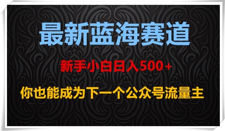 最新蓝海赛道，新手小白日入500+，你也能成为下一个公众号流量主【揭秘】-创业项目致富网、狼哥项目资源库