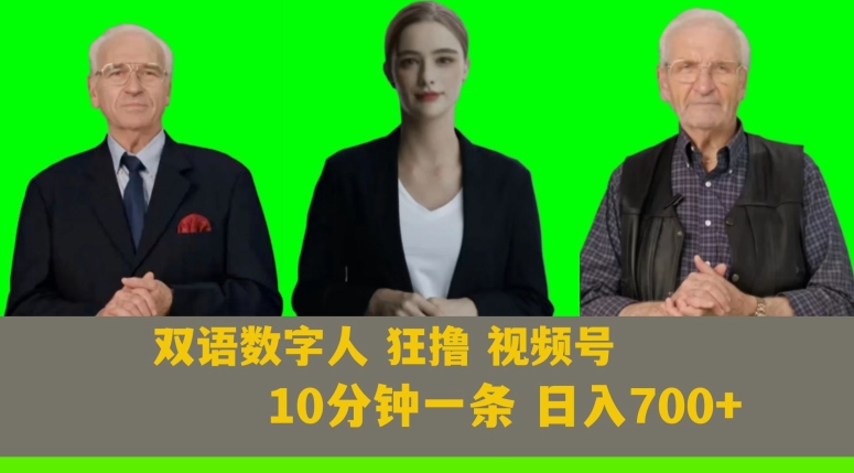 Ai生成双语数字人狂撸视频号，日入700+内附251G素材【揭秘】-狼哥资源库