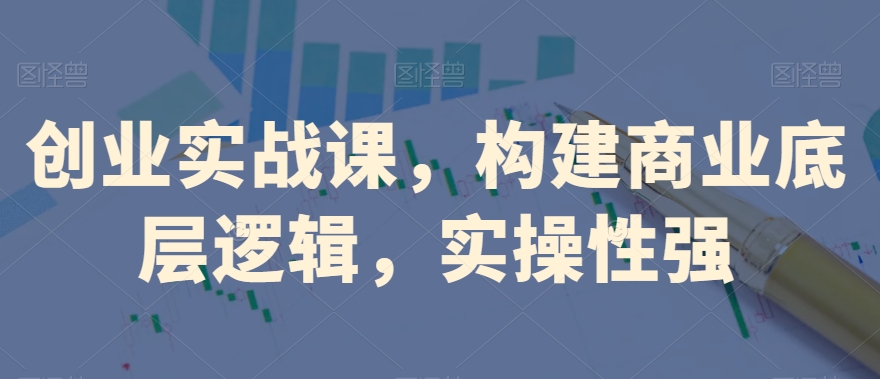 创业实战课，​构建商业底层逻辑，实操性强-狼哥资源库