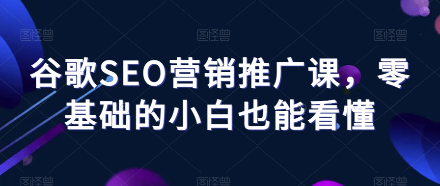 谷歌SEO营销推广课，零基础的小白也能看懂-狼哥资源库