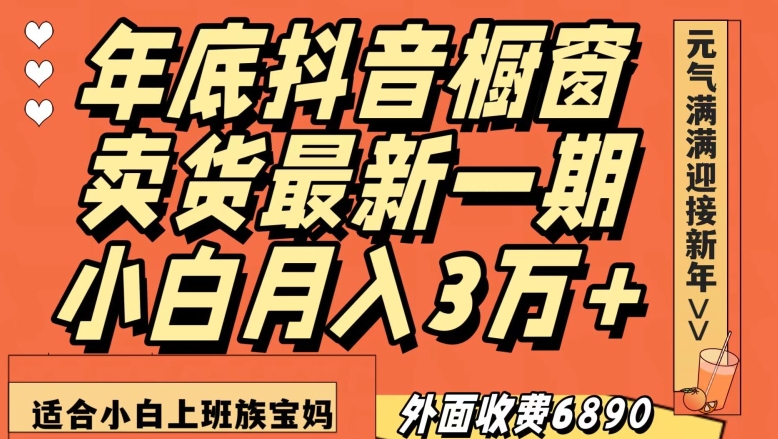 外面收费6890元年底抖音橱窗卖货最新一期，小白月入3万，适合小白上班族宝妈【揭秘】-狼哥资源库