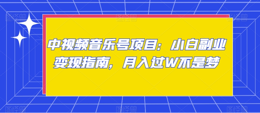 中视频音乐号项目：小白副业变现指南，月入过W不是梦【揭秘】-狼哥资源库