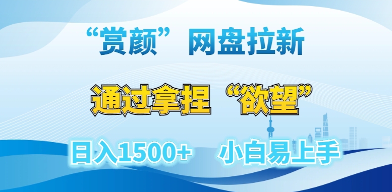 “赏颜”网盘拉新赛道，通过拿捏“欲望”日入1500+，小白易上手【揭秘】-创业项目致富网、狼哥项目资源库