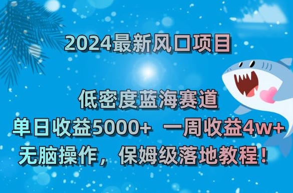 2024最新风口项目，低密度蓝海赛道，单日收益5000+，一周收益4w+！【揭秘】-狼哥资源库