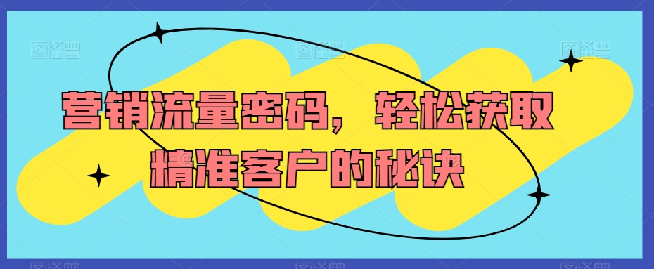 营销流量密码，轻松获取精准客户的秘诀-狼哥资源库