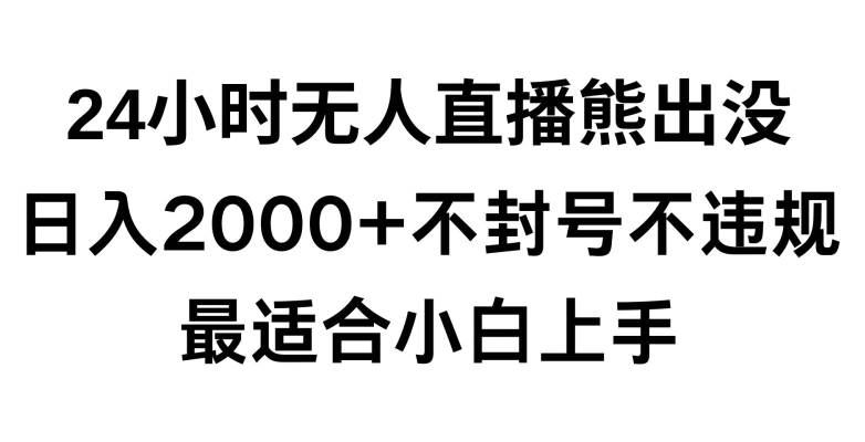 快手24小时无人直播熊出没，不封直播间，不违规，日入2000+，最适合小白上手，保姆式教学【揭秘】-狼哥资源库