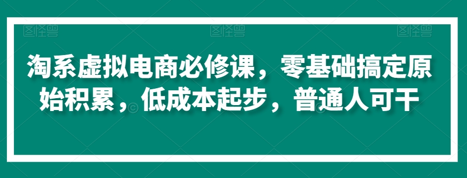 淘系虚拟电商必修课，零基础搞定原始积累，低成本起步，普通人可干-狼哥资源库