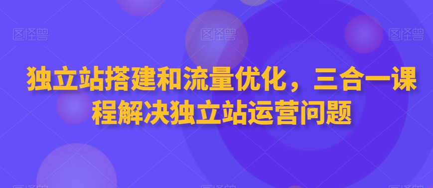 独立站搭建和流量优化，三合一课程解决独立站运营问题-狼哥资源库