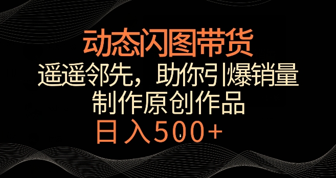 动态闪图带货，遥遥领先，冷门玩法，助你轻松引爆销量，日赚500+【揭秘】-狼哥资源库