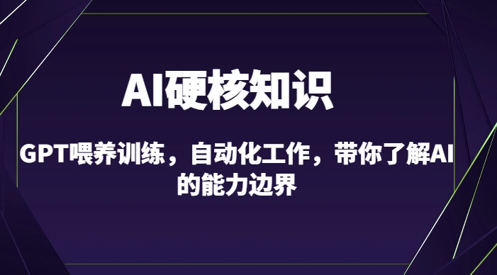 AI硬核知识-GPT喂养训练，自动化工作，带你了解AI的能力边界（10节课）-狼哥资源库