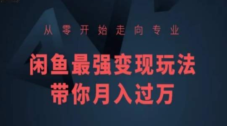 从零开始走向专业，闲鱼最强变现玩法带你月入过万-创业项目致富网、狼哥项目资源库