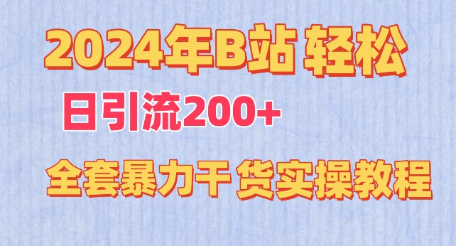 2024年B站轻松日引流200+的全套暴力干货实操教程【揭秘】-狼哥资源库