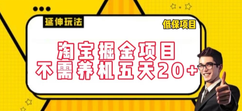 淘宝掘金项目，不需养机，五天20+，每天只需要花三四个小时【揭秘】-狼哥资源库