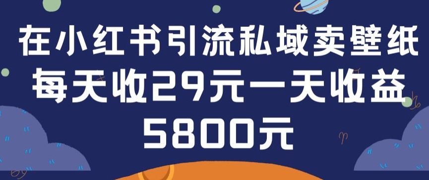 在小红书引流私域卖壁纸每张29元单日最高卖出200张(0-1搭建教程)【揭秘】-狼哥资源库