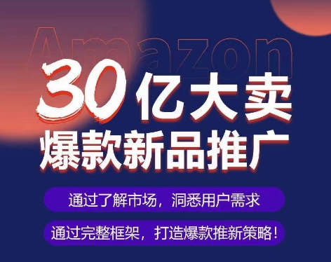 亚马逊·30亿大卖爆款新品推广，可复制、全程案例实操的爆款推新SOP-狼哥资源库