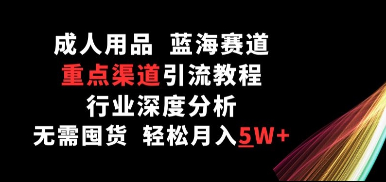 成人用品，蓝海赛道，重点渠道引流教程，行业深度分析，无需囤货，轻松月入5W+【揭秘】-狼哥资源库