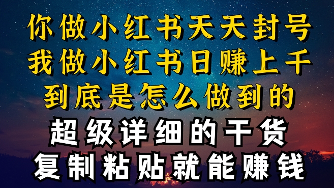 都知道小红书能引流私域变现，可为什么我能一天引流几十人变现上千，但你却频频封号违规被限流【揭秘】-创业项目致富网、狼哥项目资源库