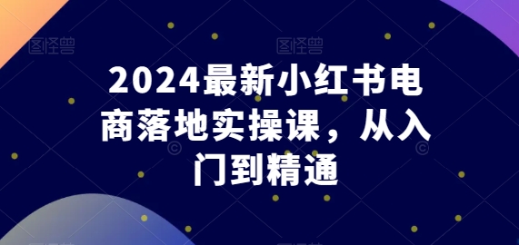 2024最新小红书电商落地实操课，从入门到精通-创业项目致富网、狼哥项目资源库