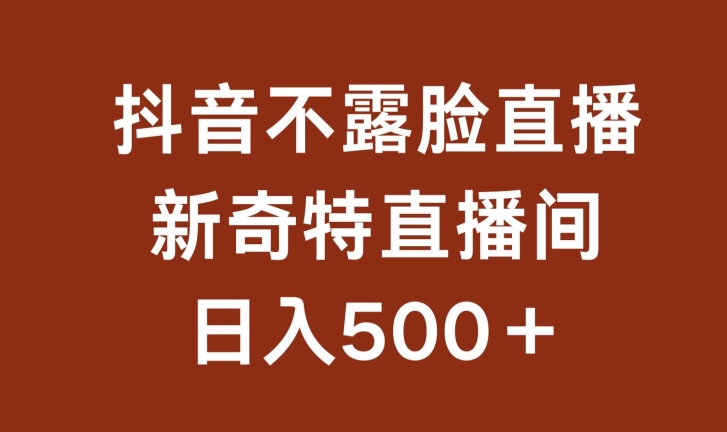 不露脸挂机直播，新奇特直播间，日入500+【揭秘】-狼哥资源库