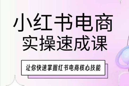 小红书电商实操速成课，让你快速掌握红书电商核心技能-狼哥资源库