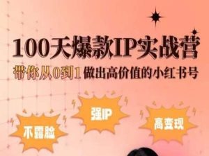 小红书100天爆款IP实战营，带你从0到1做出高价值的小红书号-创业项目致富网、狼哥项目资源库