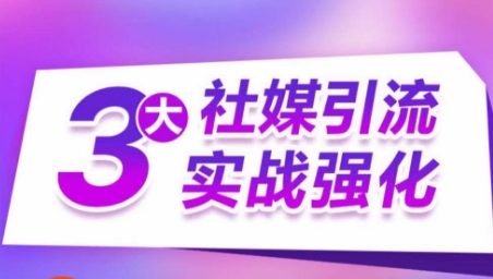 3大社媒引流实战强化，多渠道站外引流，高效精准获客，订单销售额翻倍增长-创业项目致富网、狼哥项目资源库