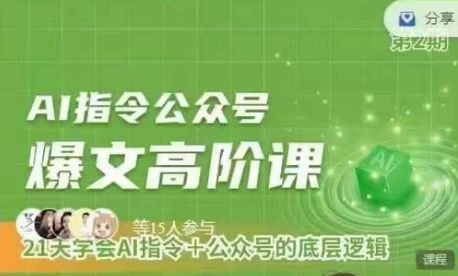 Ai指令公众号高阶课，学会ai指令+公众号的底层逻辑-创业项目致富网、狼哥项目资源库