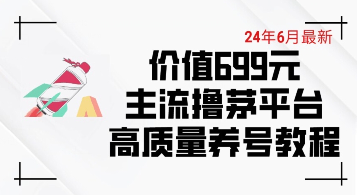 6月最新价值699的主流撸茅台平台精品养号下车攻略【揭秘】-狼哥资源库