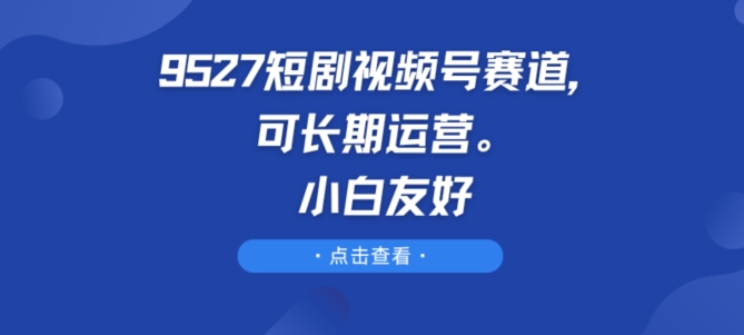 9527短剧视频号赛道，可长期运营，小白友好【揭秘】-狼哥资源库