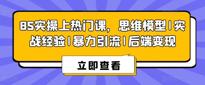 8S实操上热门课，思维模型|实战经验|暴力引流|后端变现-狼哥资源库