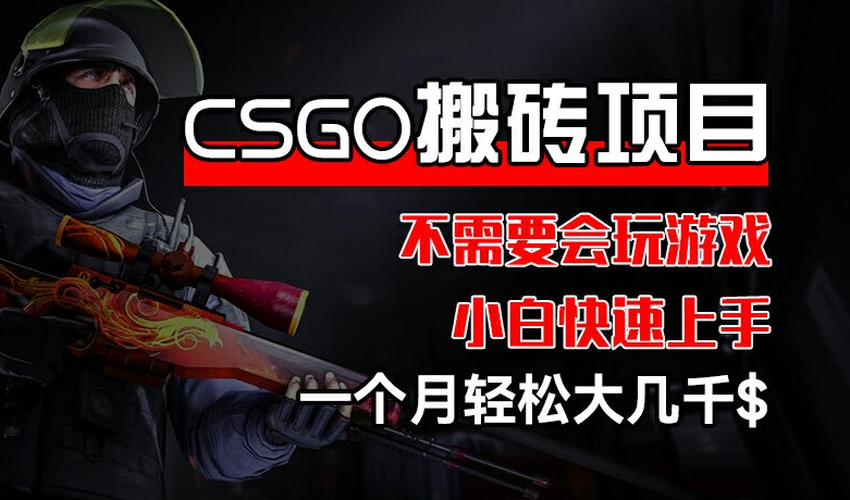 CSGO 装备搬砖项目，操作简单，不需要会玩游戏，小白也能快速上手，一个月轻松大几千【揭秘】-创业项目致富网、狼哥项目资源库