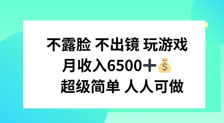 不露脸 不出境 玩游戏，月入6500 超级简单 人人可做【揭秘】-狼哥资源库