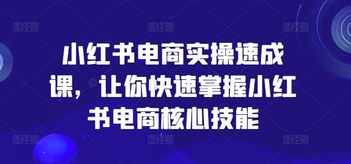 小红书电商实操速成课，让你快速掌握小红书电商核心技能-狼哥资源库