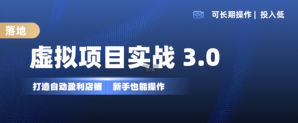 虚拟项目实战3.0，打造自动盈利店铺，可长期操作投入低，新手也能操作-创业项目致富网、狼哥项目资源库