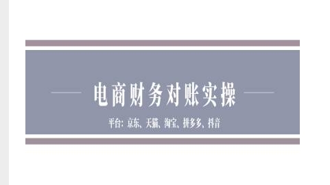 电商财务对账实操-京东天猫淘宝拼多多抖音电商财务对账-创业项目致富网、狼哥项目资源库