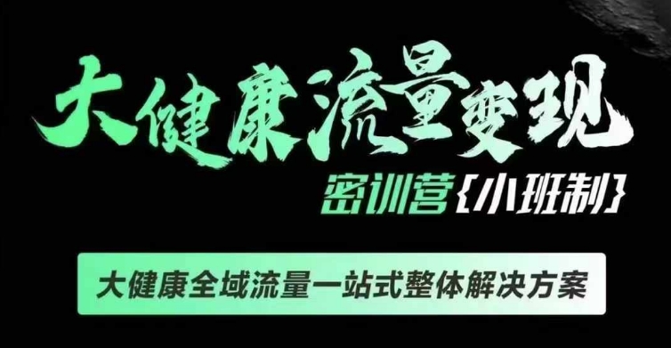 千万级大健康变现课线下课，大健康全域流量一站式整体解决方案-创业项目致富网、狼哥项目资源库