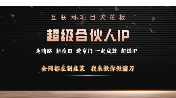 互联网项目天花板，超级合伙人IP，全网都在割韭菜，我来教你做镰刀【仅揭秘】-创业项目致富网、狼哥项目资源库