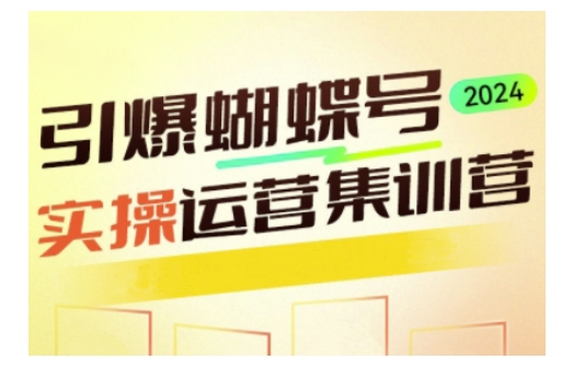 引爆蝴蝶号实操运营，助力你深度掌握蝴蝶号运营，实现高效实操，开启流量变现之路-创业项目致富网、狼哥项目资源库