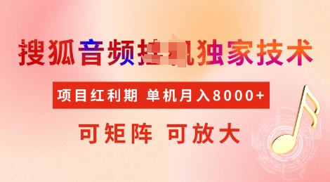 全网首发搜狐音频挂JI独家技术，项目红利期，可矩阵可放大，稳定月入8k【揭秘】-创业项目致富网、狼哥项目资源库