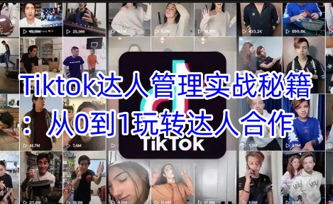 Tiktok达人管理实战秘籍：从0到1玩转达人合作-创业项目致富网、狼哥项目资源库