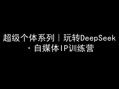 超级个体系列，玩转DeepSeek·自媒体IP训练营，deepseek教程-创业项目致富网、狼哥项目资源库