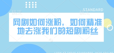 网剧如何涨粉，如何精准地去涨我们的短剧粉丝-创业项目致富网、狼哥项目资源库